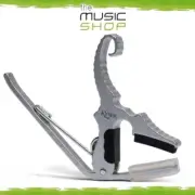 Kyser Quick Change Short Cut Partial Acoustic/Electric Guitar Capo, Silver KG3SA