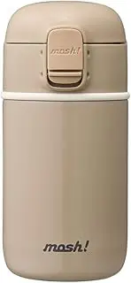 mosh! Mocha Doshisha One-Touch Mug Bottle, 12.2 fl oz (360 ml), with Locking Function, Vacuum Insulated, Cold Retention, Heat Retention