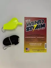 WINDSTORM Whistle YELLOW with BREAKAWAY LANYARD - pack of 3