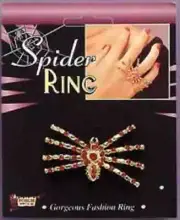 Spider Ring Red Gold Vampire Witch Fancy Dress Up Halloween Costume Accessory