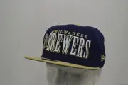 New Era 59FIFTY Jumbo B1 Milwaukee Brewers Fitted Hat Cap Navy/Gold SIZE 7 1/4
