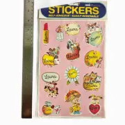 VINTAGE 80's LAURA Celebrity Stickers Sealed Mark I Name Pack Assorted Themes