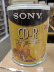 SEALED! Sony CD-R 700MB Storage Media Discs 80 min Pack 100 Blank CDs Spindle