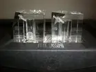Oleg Cassini Crystal Salt & Pepper Shakers New In Box