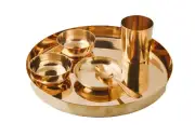 Bronze Solid Dinner Thali Set 6 Bronze Kansa Dinner Set 6, Dinner Set, Crockery