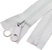 YaHoGa #10 40" Separating Zippers White (2Pcs)
