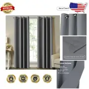 Sage Green Room Darkening Curtains, 96" Long, Washable & UV Blocker Set of 2