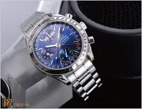 在飛比找Yahoo!奇摩拍賣優惠-大銘腕錶 二手極新品 OMEGA 歐米茄 藍色超霸 39MM
