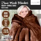 Mink Blanket Double Sided Queen Size Soft Plush Bed Faux Throw Rug 220 X 240cm