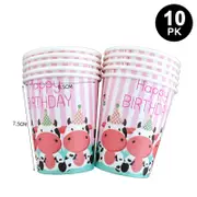 Farm Animals Theme 250ml 9 OZ Paper Cups 10PK - Kids Birthday Party Tableware