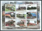 Turkmenistan - Correo - Trenes 9 valores ** Mnh