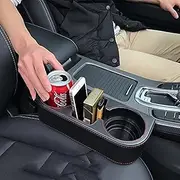 Iokone Coin Side Pocket Console Side Pocket Leather Cover Car Cup Holder Auto Front Seat Organizer Cell Mobile Phone Holder