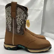 Corral Western Boots Woman’s Size 8.5 Leather Square Toe Pull On Brown W5006