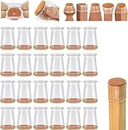 Oxinome Chair Rubber Feet, Oxinome Chair Leg Floor Protectors, Transparent Floor Protection, No-Slip Furniture Pads for Dining Chairs & Tables (24Pcs-M)