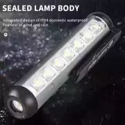Mini LED Flashlight USB Rechargeable Torch Work Light With Clip Magnet Lantern