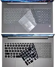 [4-Pack] Keyboard Cover Compatible with 16-inch HP ZBook Power 16 G11 2024 Laptop, Silicone TPU Keyboard Protector Skin Film (2Pcs Clear+2Pcs Clear Black)