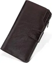 [SKUZA] Wallet,Card Bag,Men's Wallet Handbag for Men Leather Wallet Casual Business Travel Wallet Credit Card Holder Birthdays,Wedding Anniversary,Christmas Long/Short Wallets (Color : Coffee, Size :