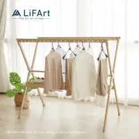 在飛比找蝦皮購物優惠-【LiFArt】只有一組 免運 頂級鋁合金雙桿伸縮X型曬衣架