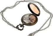 [VALICLUD] 1Pc Vintage Pocket Watch Retro Embossed Tea Pendant Watch Unisex Antique Style Hanging Watch Antique Finish