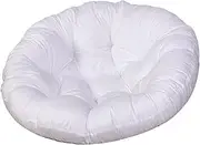 B Baosity 24Inx24in Patio Seat Cushion Chair Pads Washable Round Removable Waterproof Outdoor Seat Cushion for Garden Egg Chair Hammock Office Kitchen, White