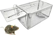 PIXESTT Humane Mouse Trap, Rat Cage Trap Suitable for Capturing Mice or Hamsters Alive, Friendly Small Animal Humane Live Cage Rat - 11.2'' X 5.5'' X 5''