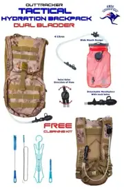 Hydration Camel Pack Backpack Dual Bladder FREE Cleaning Kit Camping Hiking