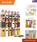 Airtight Food Storage Container Set - Pantry Storage Containers Organiser & C...