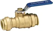 P119-8-34 Push-Fit Ball Valve with Drain, 1/4-Turn, Brass, 3/4-Inch