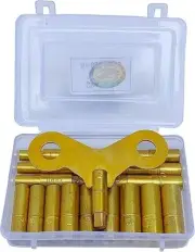 18 Piece Clock Winding Key Set - Original Brass, Odd/Even Number