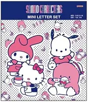 Sun-Star Stationery S8905312 Sanrio Character Parlor Letter Set, Die Cut Mini Wrapping Design, Sanrio Characters