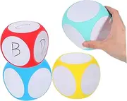SOPOTUTU 4pcs 6-Sided Blank Dice: Dry Erase Dice Cube Blocks Creative Educational Activities and Teaching Aid Games Classroom Supplies