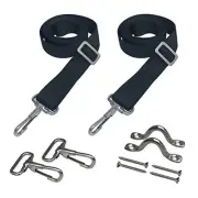 2 PCS Adjustable Bimini Boat Top Straps with Loops + Snap Hooks + Eye Straps -