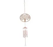 Crystal Wonderland Wind Chimes Rose Gold Bells Hanging - Tree of Life