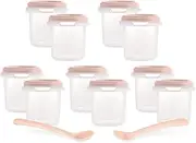 Miniland Pack of 10 Hermisized Candy 200ml - Pack of 10 Airtight Measurements (200ml) and 2 Spoons, Safe, Durable and Dishwasher Safe, Microwave and Freezer Safe, Dolce Collection