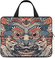 FHPCE Laptop Shoulder Bag Laptop Bag Computer Bag Asian Style Pattern Messenger Bag for Unisex, Asian Style Pattern, 10inch