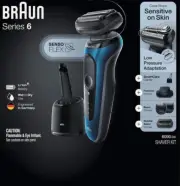 BRAUN SERIES 6 6090CC ELECTRIC RAZOR FOR MEN W/ SMARTCARE CENTER NEW