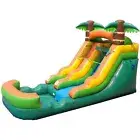 Pogo Inflatable Bouncer 12' Slide For Kids Pool Slide Inflatable Jumper Tropical