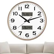 Wall Clocks for Living Room - Digital LCD Display Temperature Kitchen Wall Clock,Accurate Decorative Modern Clock Kitchen Wall Clock for Bedroom, Bathroom
