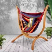 Hammock with Stand, Wooden Single Hammocks Chair Bed Lounge Swing Chairs Sun Lou