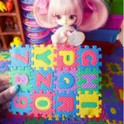 1Set 1/12 Scale Dollhouse Miniature Furniture Floor Mat Jigsaw Puzzle Accessorie