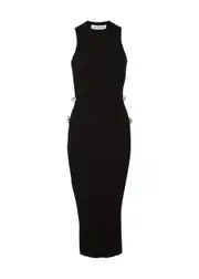 Mach & Mach Embellished Stretch-knit Midi Dress - Black - S (UK8-10 / S) S (UK8-10 / S)