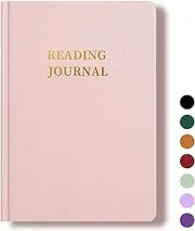 DUOMIAO Leather Reading Journal - Book Lovers and Readers, Review and Track Your Reading with 65 Book Reviews, 5.8”x8.3”, Pink