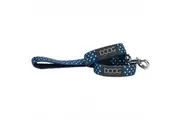 Doog Neoprene Antibacterial Dog Lead - Stella - Navy with White Spots [Size: Small]