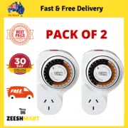 HPM 24hr Analog Timer with Offset Double Pole - Twin Pack easy to use