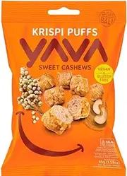 YAVA Krispi Puffs Sweet Cashews, 45g x 6 Pack