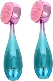 Healeved Silicone Facial Cleansing Brush 2pcs Set for Brush Face Cleanse Exfoliating Skin Scrubber Tool Safe Easy to Clean for Home or Travel