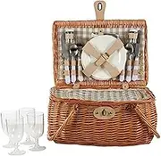 Assemble Posey 4P Willow Basket, 40 cm x 27 cm x 20 cm Size, Beige
