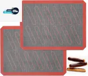 Perforated Silicone Baking Mats, 2 PCS Eclair Silicone Mat for Half Sheet with 1