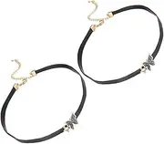 [WOFASHPURET] 2pcs Women Choker Chain Delicate Collar Necklace Fashion Party Jewelry Necklace Girls Matching Necklace Fine Workmanship Comfortable Fit