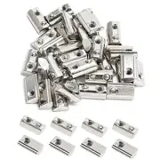24 Pcs 4040 Series M8 Half Round Roll in Spring T Nuts, Roll in Spring Loaded